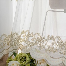 Rideau Transparent Minimaliste Moderne Sur Mesure, En Tulle Brodé De Plantes, Pour Salon Et Chambre À Coucher