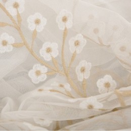 Rideau Décoratif Transparent Sur Mesure En Tulle Brodé Pour Salon
