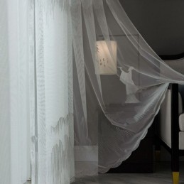 Rideau Décoratif Transparent Sur Mesure, Rideaux En Tulle Brodé, Pour Salon Et Chambre À Coucher