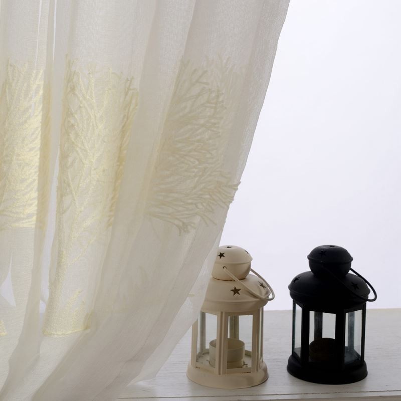 Rideau Transparent Respirant Sur Mesure, Motif Arbre Brodé, Pour Salon