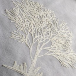Rideau Transparent Respirant Sur Mesure, Motif Arbre Brodé, Pour Salon