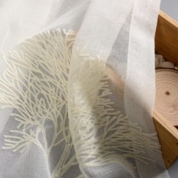Rideau Transparent Respirant Sur Mesure, Motif Arbre Brodé, Pour Salon