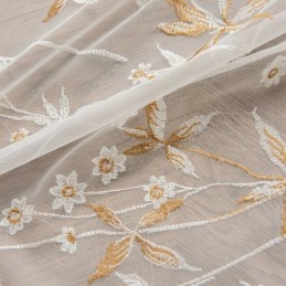 Rideau Décoratif Moderne Transparent Sur Mesure, En Tulle Brodé De Plantes, Pour Chambre À Coucher