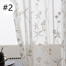 Rideau Décoratif Moderne Transparent Sur Mesure, En Tulle Brodé De Plantes, Pour Chambre À Coucher