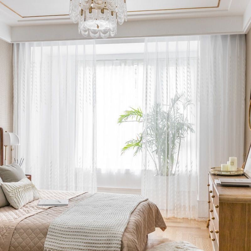 Rideaux Transparents Brodés Européens En Voile Pour Salon Et Chambre À Coucher