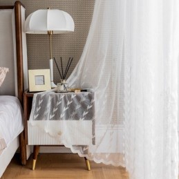 Rideaux Transparents Brodés Européens En Voile Pour Salon Et Chambre À Coucher