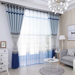 Rideau Occultant Nordique Sur Mesure À Rayures Imprimées Pour Chambre À Coucher