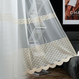Rideau Transparent Respirant Sur Mesure, Voile Décoratif Européen En Tulle Pour Salon