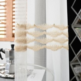 Rideau Transparent Respirant Sur Mesure, Voile Décoratif Européen En Tulle Pour Salon