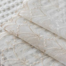 Rideaux En Tulle Fleuri Blanc Transparent Pour Salon