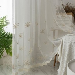 Rideau Transparent Décoratif Sur Mesure, Broderie Végétale, Rideaux De Fenêtre, Salon, Chambre À Coucher