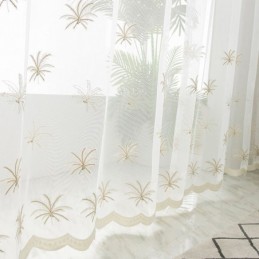 Rideau Transparent Décoratif Sur Mesure, Broderie Végétale, Rideaux De Fenêtre, Salon, Chambre À Coucher