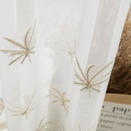 Rideau Transparent Décoratif Sur Mesure, Broderie Végétale, Rideaux De Fenêtre, Salon, Chambre À Coucher