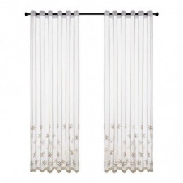 Rideau Transparent Décoratif Sur Mesure, Broderie Végétale, Rideaux De Fenêtre, Salon, Chambre À Coucher