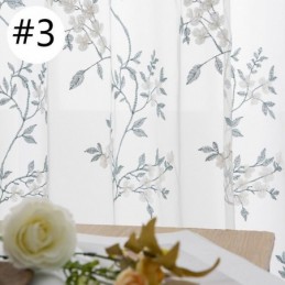 Rideaux En Tulle Transparent Brodé, Rideau En Voile Végétal, Rideau Sur Mesure Pour Salon
