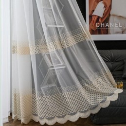 Rideaux En Voile Brodé Style Nordique Transparent Pour Salon Et Chambre À Coucher