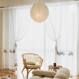 Rideaux En Tulle Transparent Brodé, Élégants Et Décoratifs Pour Le Salon