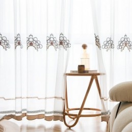 Rideaux En Tulle Transparent Brodé, Élégants Et Décoratifs Pour Le Salon