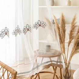 Rideaux En Tulle Transparent Brodé, Élégants Et Décoratifs Pour Le Salon
