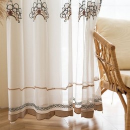 Rideaux En Tulle Transparent Brodé, Élégants Et Décoratifs Pour Le Salon