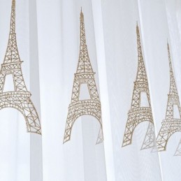 Rideaux En Tulle Transparent Brodé, Rideau En Voile Tour, Rideau Sur Mesure Pour Salon