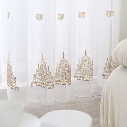 Rideaux En Tulle Transparent Brodé, Rideau En Voile Tour, Rideau Sur Mesure Pour Salon