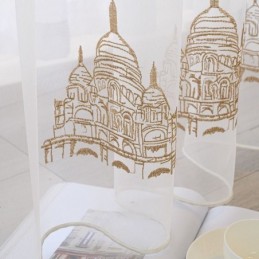 Rideaux En Tulle Transparent Brodé, Rideau En Voile Tour, Rideau Sur Mesure Pour Salon