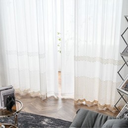 Rideaux En Tulle Transparent Brodé Pour Salon