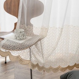 Rideaux En Tulle Transparent Brodé Pour Salon