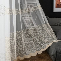Rideaux En Tulle Transparent Brodé Pour Salon