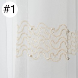 Rideaux En Tulle Transparent Brodé Pour Salon