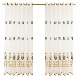 Rideau Transparent À Fleurs Sur Mesure En Tulle Brodé Pour Salon