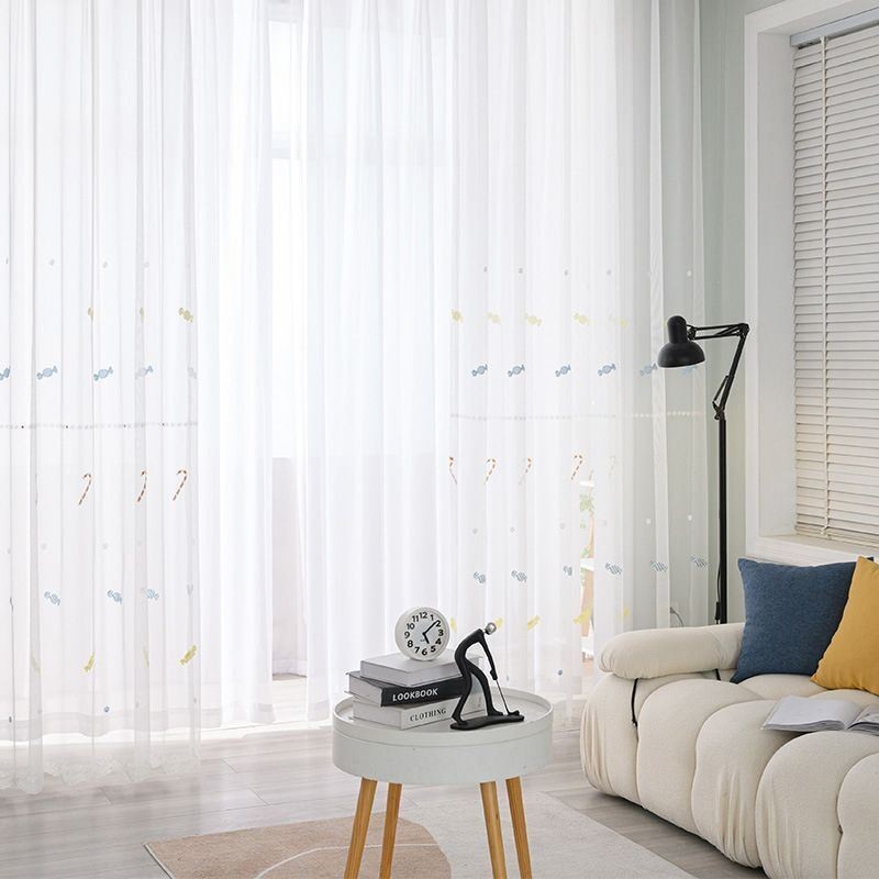 Rideau Décoratif Transparent Sur Mesure, Rideaux En Tulle Brodé Candy Pour Chambre À Coucher