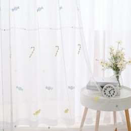 Rideau Décoratif Transparent Sur Mesure, Rideaux En Tulle Brodé Candy Pour Chambre À Coucher
