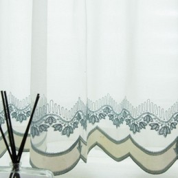 Rideau Transparent Sur Mesure En Tulle Brodé De Feuilles Pour Chambre À Coucher