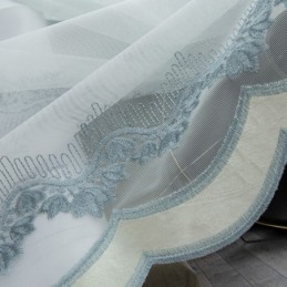 Rideau Transparent Sur Mesure En Tulle Brodé De Feuilles Pour Chambre À Coucher