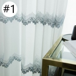 Rideau Transparent Sur Mesure En Tulle Brodé De Feuilles Pour Chambre À Coucher