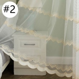 Rideau Transparent Sur Mesure En Tulle Brodé De Feuilles Pour Chambre À Coucher