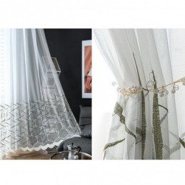 Rideau Transparent Brodé Européen Sur Mesure En Tulle, Rideaux En Voile De Luxe Pour Salon