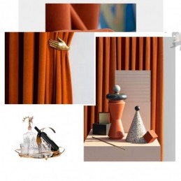 Rideau Occultant En Flanelle De Couleur Orange, Rideau Sur Mesure, Tissu Uni Minimaliste, Pour Salon Et Chambre À Coucher
