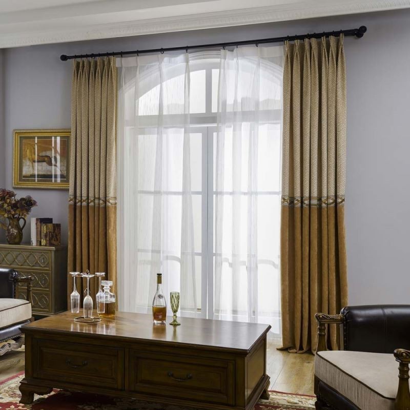 Rideau En Chenille Moderne Sur Mesure, Tissu Jacquard À Épissure Simple Pour Salon Et Chambre À Coucher