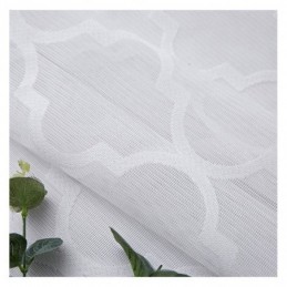Rideaux Transparents En Dentelle Géométrique Blanche Pour Salon Et Chambre À Coucher