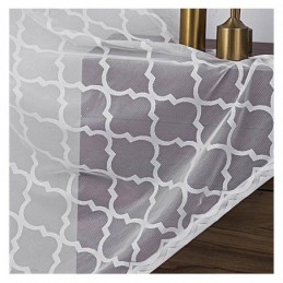 Rideaux Transparents En Dentelle Géométrique Blanche Pour Salon Et Chambre À Coucher