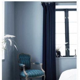 Rideau Occultant En Flanelle Bleu Foncé, Panneau De Rideau Sur Mesure, Tissu Minimaliste De Couleur Unie, Pour Salon Et Chambre À Coucher