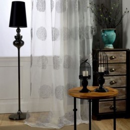 Rideau Transparent Respirant Sur Mesure Avec Broderie En Grappes De Fleurs Pour Salon