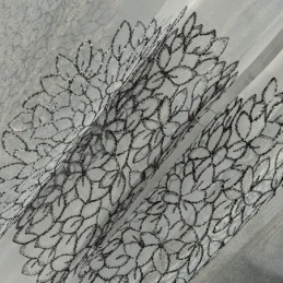 Rideau Transparent Respirant Sur Mesure Avec Broderie En Grappes De Fleurs Pour Salon