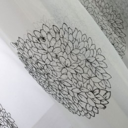 Rideau Transparent Respirant Sur Mesure Avec Broderie En Grappes De Fleurs Pour Salon