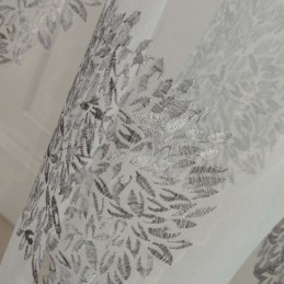 Rideau Transparent Respirant Sur Mesure Avec Broderie En Grappes De Fleurs Pour Salon