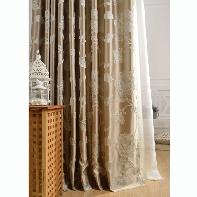 Rideau Occultant De Luxe Européen Sur Mesure, Motif Pivoine, Pour Chambre À Coucher