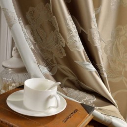 Rideau Occultant De Luxe Européen Sur Mesure, Motif Pivoine, Pour Chambre À Coucher